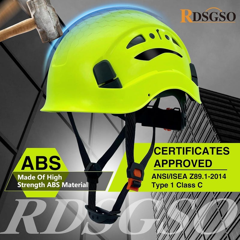 RDSGSO Industrial Safety Helmet RGS-8C Adjustable Vents, 6-Point Suspension Breathable Lightweight Hard Hats for Construction,Outdoor Work ANSI Certified - Image 3